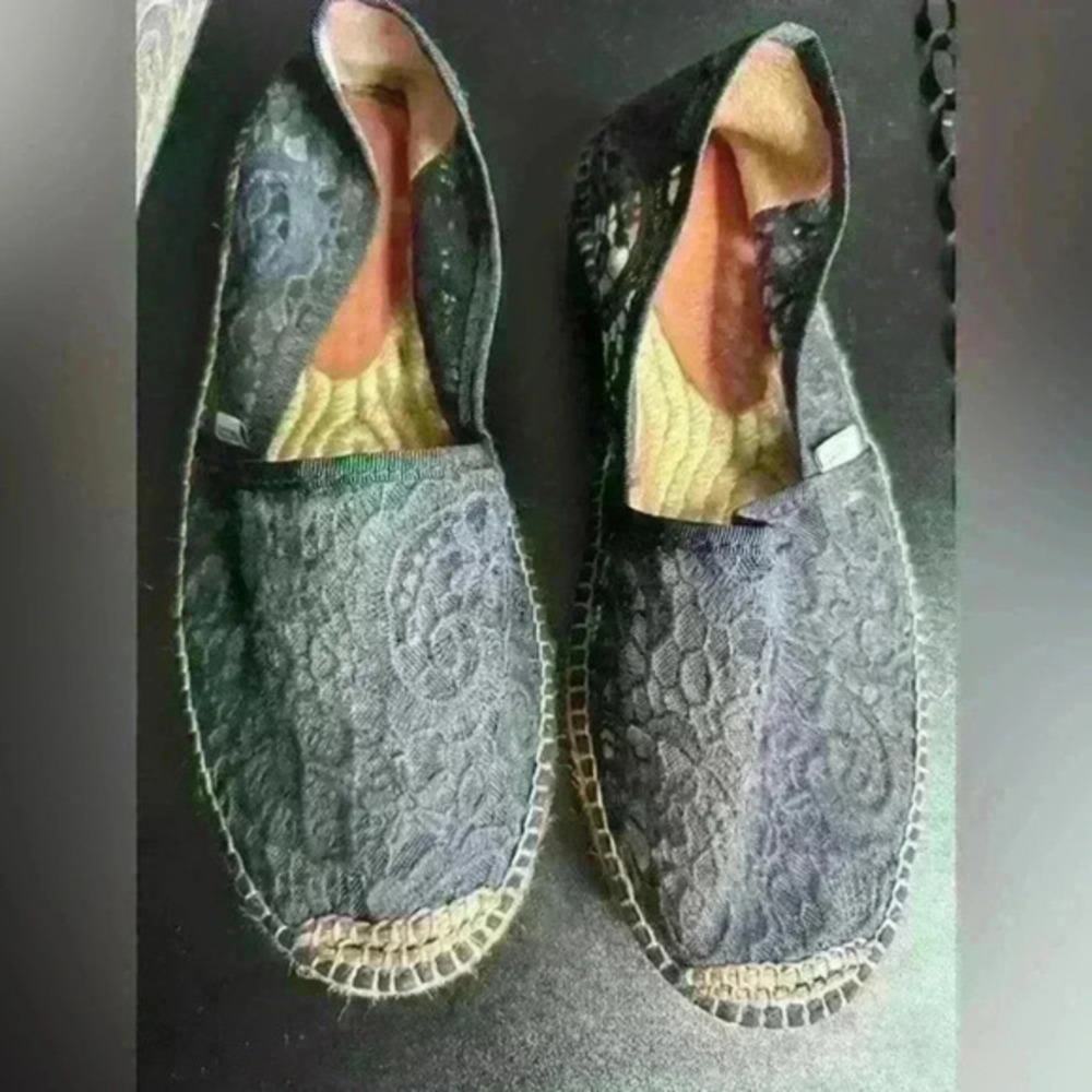 Viscata Black Flat Lace Espadrilles | Lace espadrilles, Black flats
